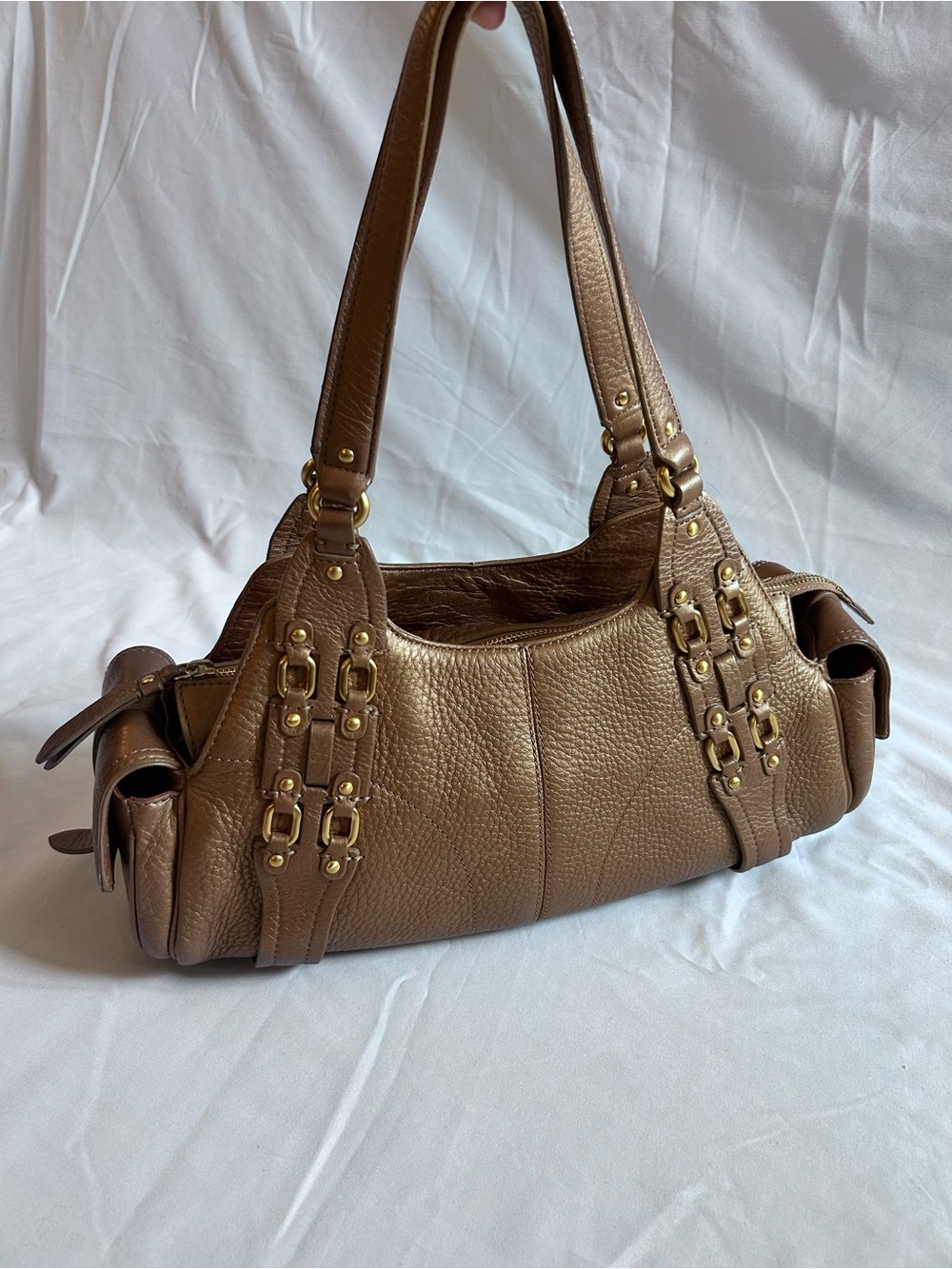 Cole Haan Bronze Leather Shoulder Bag